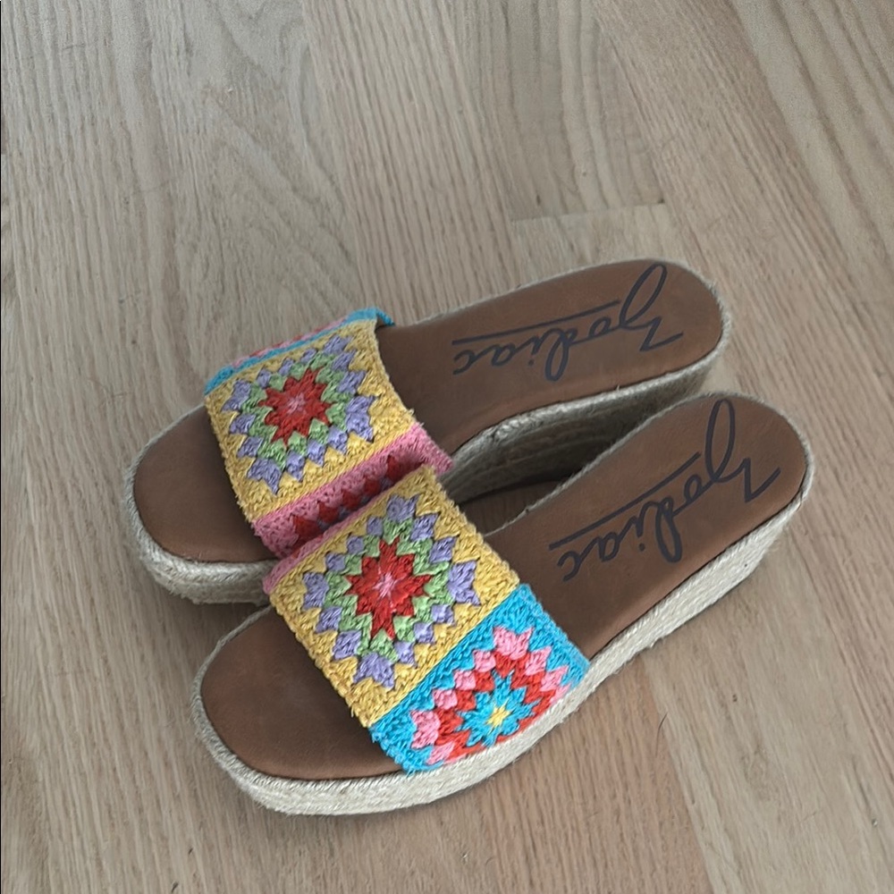 Pink and Yellow Espadrilles with Vibrant Pattern